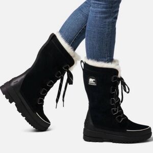 Sorel Black and White Winter Boots